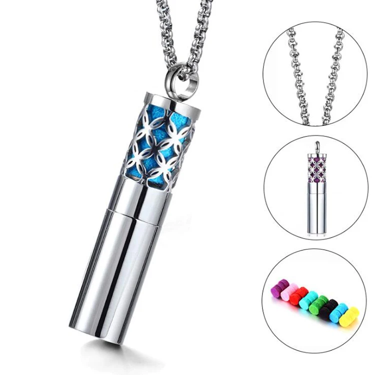 Aromatherapy Stainless Steel Essential Oil Necklace Diffuser