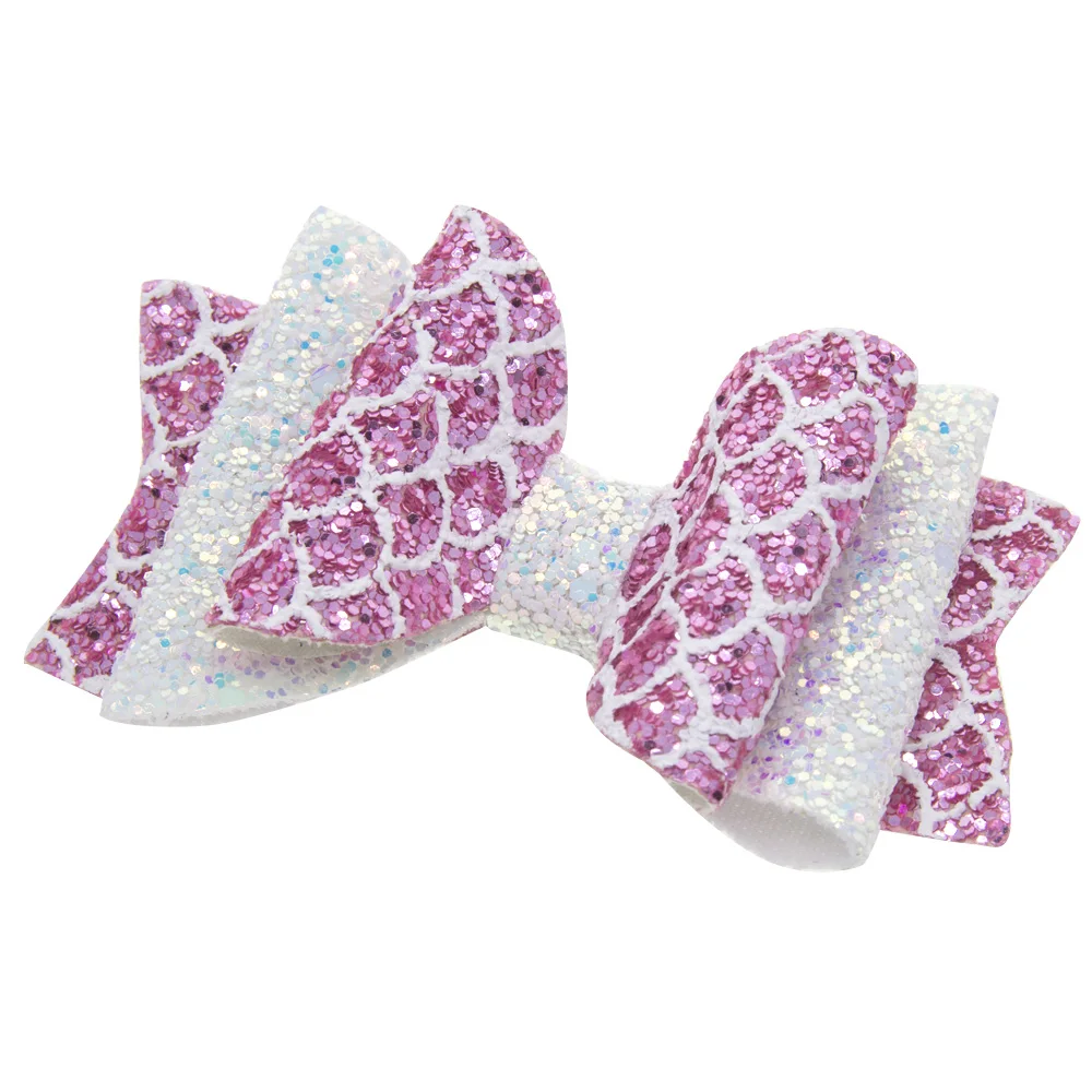 Хорошо 6 видов цветов 9X6CM Bling бутик, одежда для девочки, жакет из искусственного кожаные аксессуары для волос, аксессуары для волос, с бантом из искусственной кожи с бантом наборы