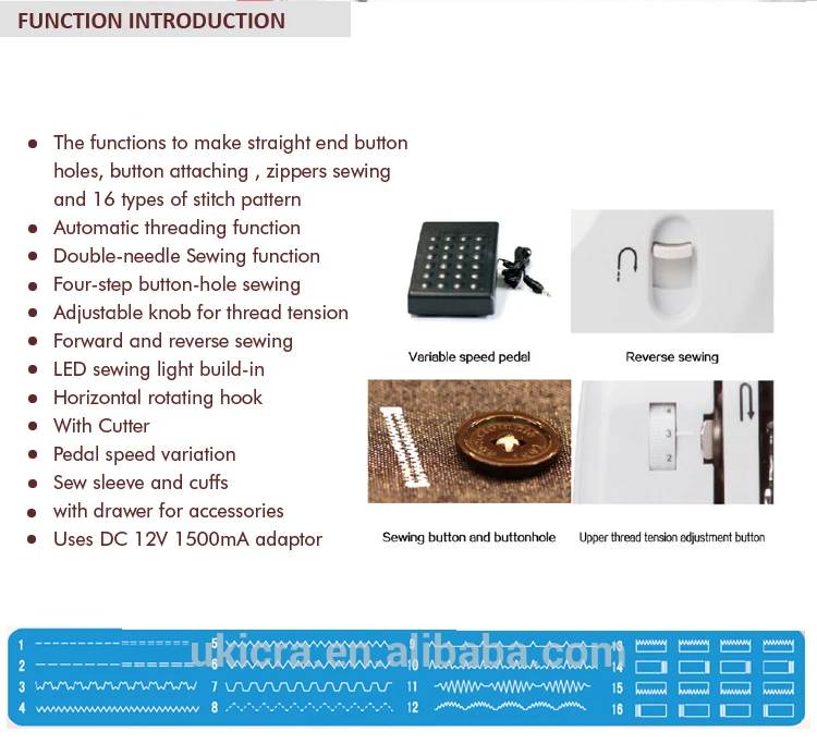 Ukicra Twin Needle Sewing Function Lock Stitch Ukicra Mini Sewing Machines  UFR-613