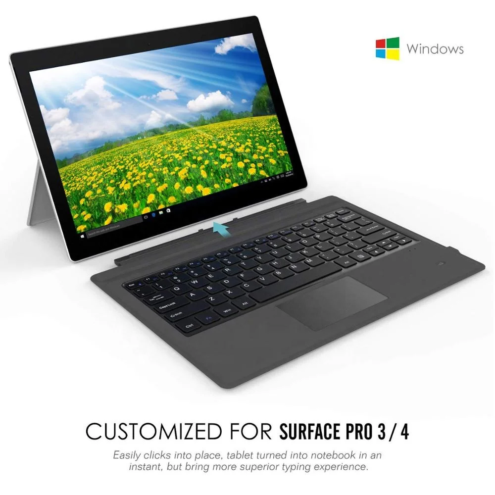 Легкая тонкая беспроводная клавиатура MoKo для Microsoft Surface