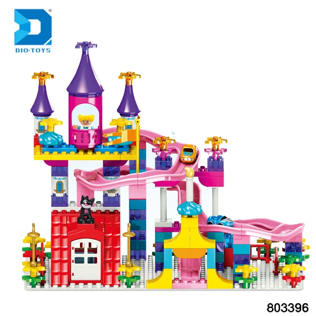 Популярные претендует слайд дворец игрушки diy замок слайд строительные блоки