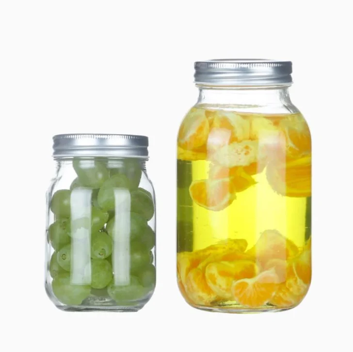 500ml Mason Bottle Beverage Bottle Glass Storage Jar 16oz Glass mason jar with lid