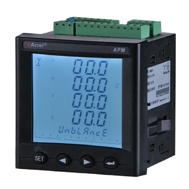 APM801 ethernet modbus tcp / rtu power quality analysis 3 phase energy monitor meter