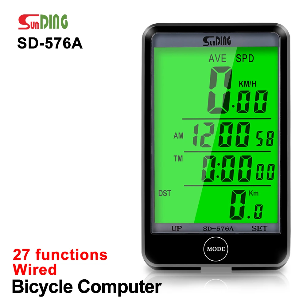 Sunding SD-576C Waterproof Mode Touch Wireless Bike Computer Speedometer Backlit 