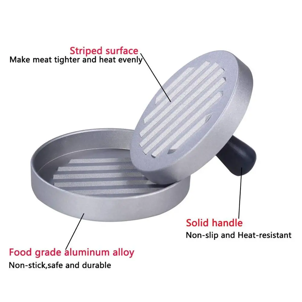 New Arrival 5 Inch Hamburger Meat Burger Press Custom Round Cast Iron