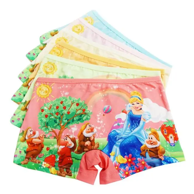 Трусы-боксеры для девочек нижнее белье с мультяшным рисунком шорты