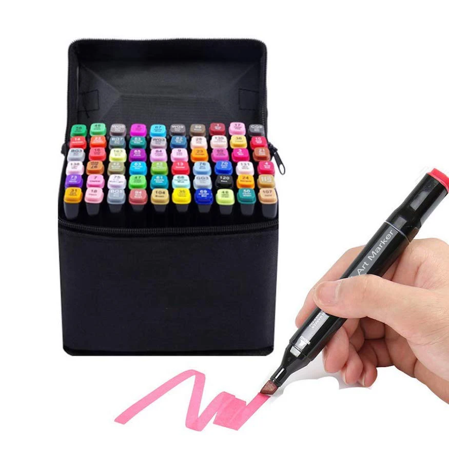 Marker Pen 60 Color Set Double Tipped Alcohol Based Markers For Adults  Coloring Sketching Drawing, Kids Coloring Books, Etc.