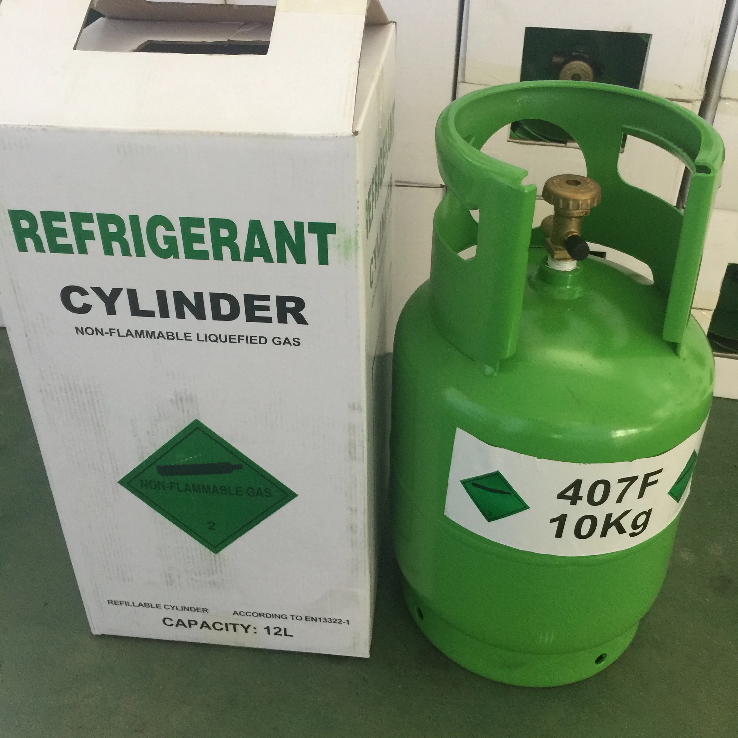 R407f Gas 10kg In 12l Refillable Cylinder For Eu Market With Super