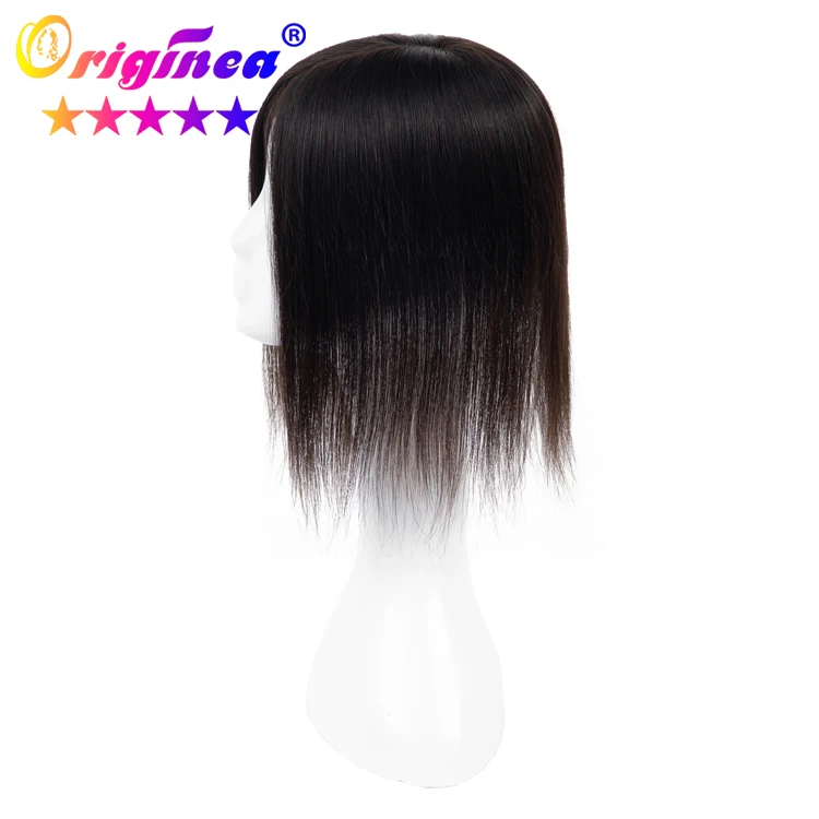 BLT 60 Net With Inject Left Part New Real Lace Topper Hair System Wig Toupee Short Human Hair Piece Topper for Women
