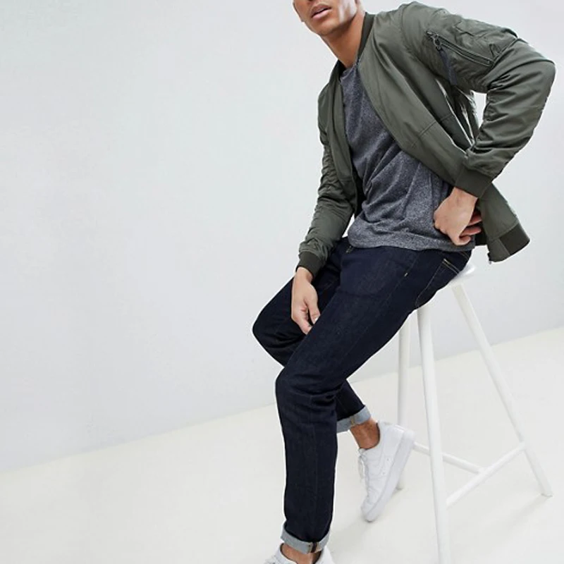 Распродажа для покупателей Мужчины Качество нейлон молния вверх бомбардировщик куртка, Мужская бейсбольная форма куртка