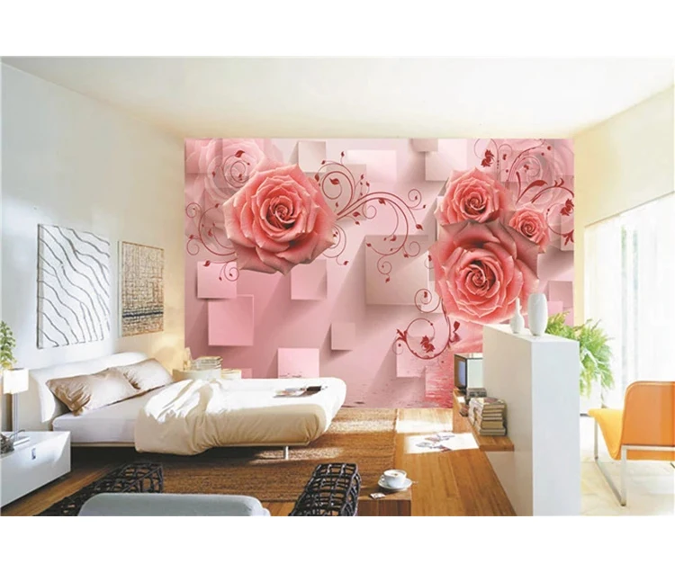 Pretty Colorful Paper Flowers 3D Design Wallpaper Mural Home Decor –  beddingandbeyond.club