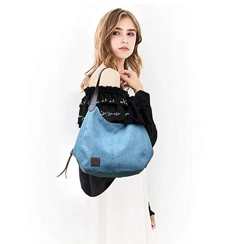 Women's Canvas Handbags High Quality Female Hobos Single Shoulder Bags Vintage Women's Canvas Handbags High Quality Female Hobos Single Shoulder Bags Vintage