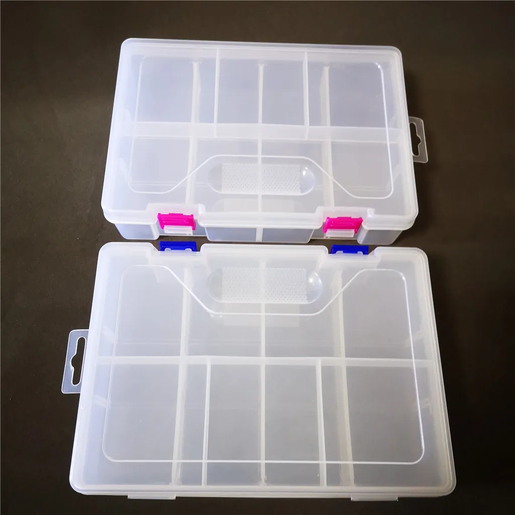 Double Layer 8 Detachable Compartments PP Plastic Storage Box Rectangle Shape