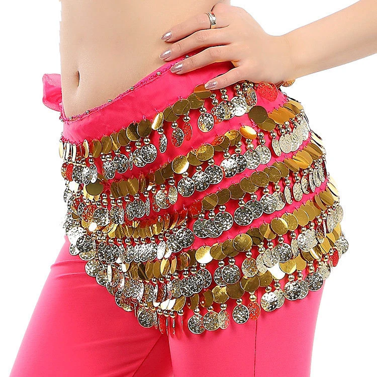 Écharpe De Hanche Pour Danse Du Ventre - 10 Mètres Avec Glands Et Pièces - Son Net - Couleur Or - Accessoire De Danse élégant - 9
