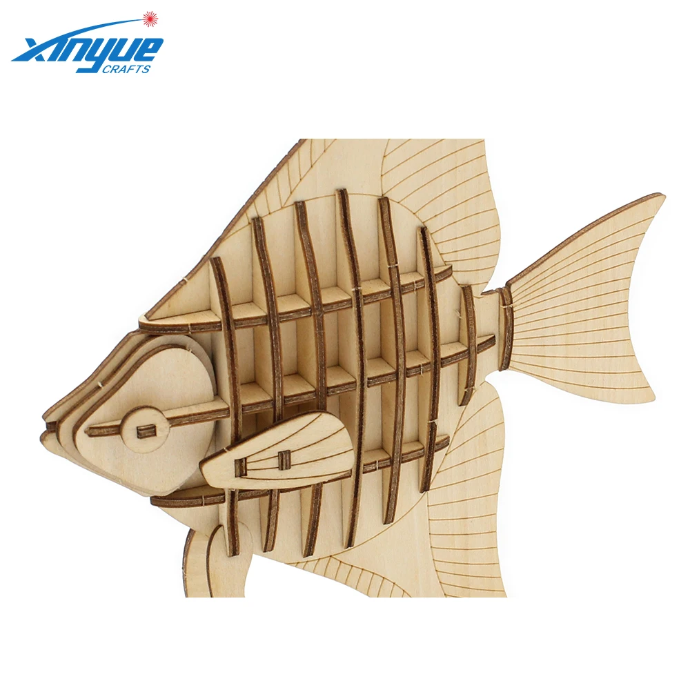 3D DIY Wooden Fish Model Craft