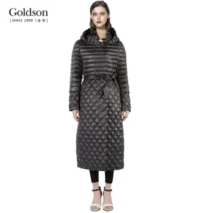 European Fashion Long Style Ladies Winter Wadded Coat Winter Jacket Light Duck Down Coat