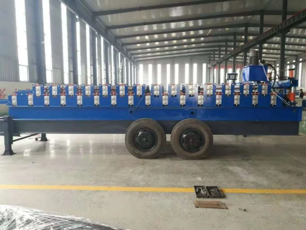 High-quality Mobile Trailer Double Deck Roll Forming Machine Roof Panels Color Steel Glazed Forming Making   Machine