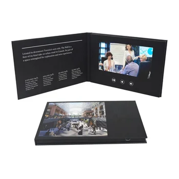 China wholesale digital wedding invitation 7 inch tft lcd screen video greeting card/ LCD brochures support all video formats