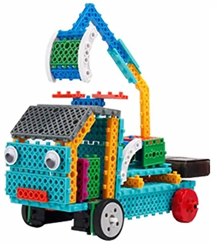 RC Robot Kit for Kids - 4-in-1 Vehicle Building Toy, STEM Kit Includes Excavator, Motorcycle, Truck, and Trailer