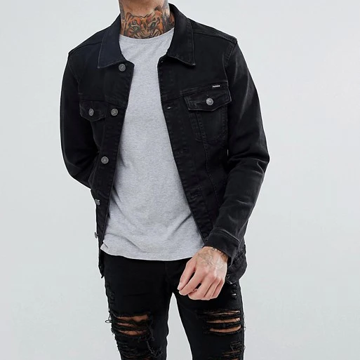 2018 г. модные черные и пуговицы джинсовая куртка-бомбер для Менвит заводская цена