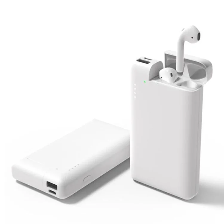 Wholesale 10000mAh 2 in 1 Power Bank for Airpods TWS Wireless Earbuds and Phones White Black (not include TWS earbuds) m.alibaba.com