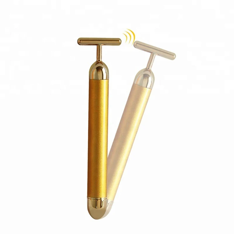 Ultra High Frequency Micro Vibration 24k Gold Energy Beauty Bar Pulse  Facial Massager
