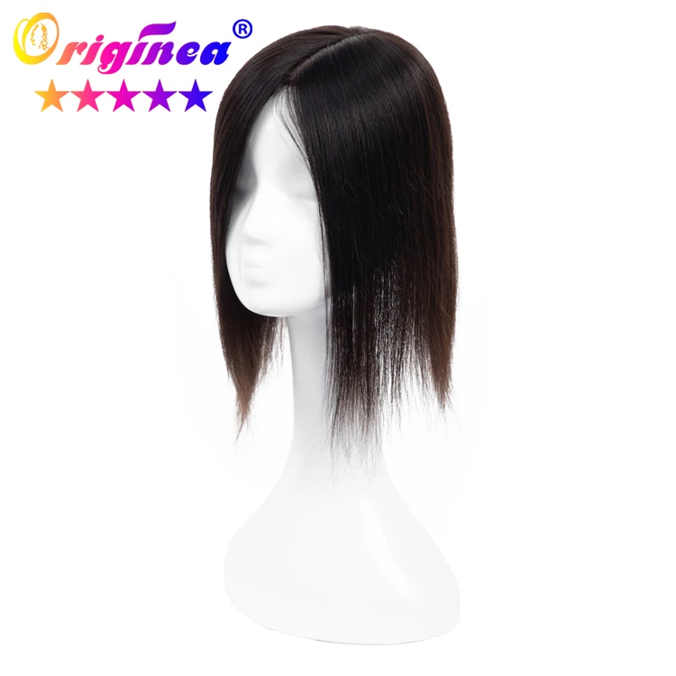 BLT 60 Net With Inject Left Part New Real Lace Topper Hair System Wig Toupee Short Human Hair Piece Topper for Women