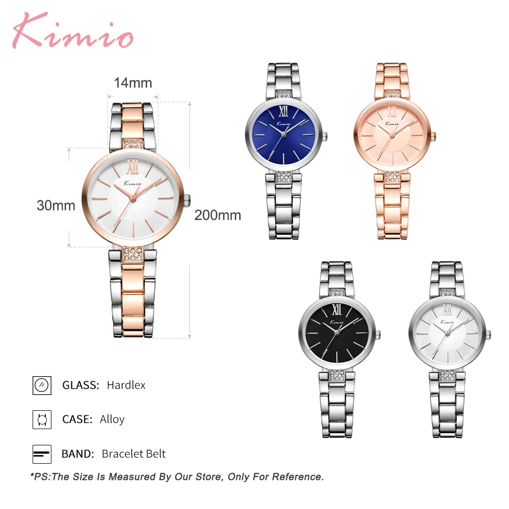 KIMIO New Design OEM Women Stainless Steel Rose Gold Watch Japan Quartz Movt Ladies Bracelet Watch