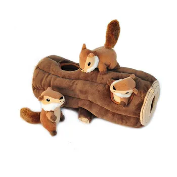 baby toys stuffed Standing cute cartoon 3 little squirrel plush toys with tree house set