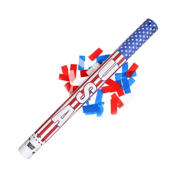 Boomwow High quality Party supplies USA Flag Confetti Popper Nonfireworks Confetti Cannon For 4th July Celebration