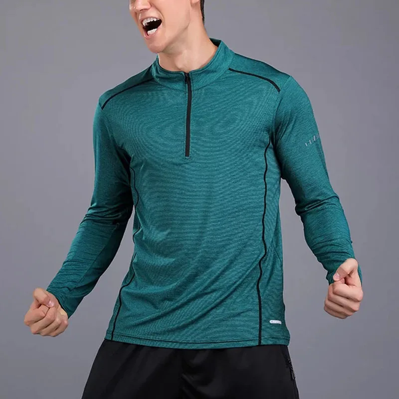 Baru Gaya Polos Zip Collar Lengan 