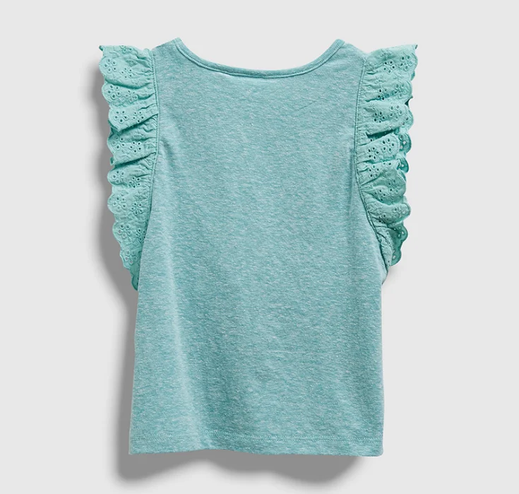 
Летние рубашки для девочек с рукавами-бабочками и вышивкой 