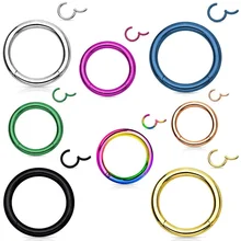10Pcs/Set 316L Stainless Steel Hinged Segment Hoop Nose Ring 16G Clicker Ear Cartilage Tragus Lip Ring Body Piercing Jewelry