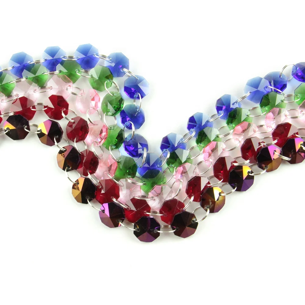 HBL 2019 14 мм цветные стеклянные Восьмиугольные бусины, гирлянда из нитей для домашнего интерьера