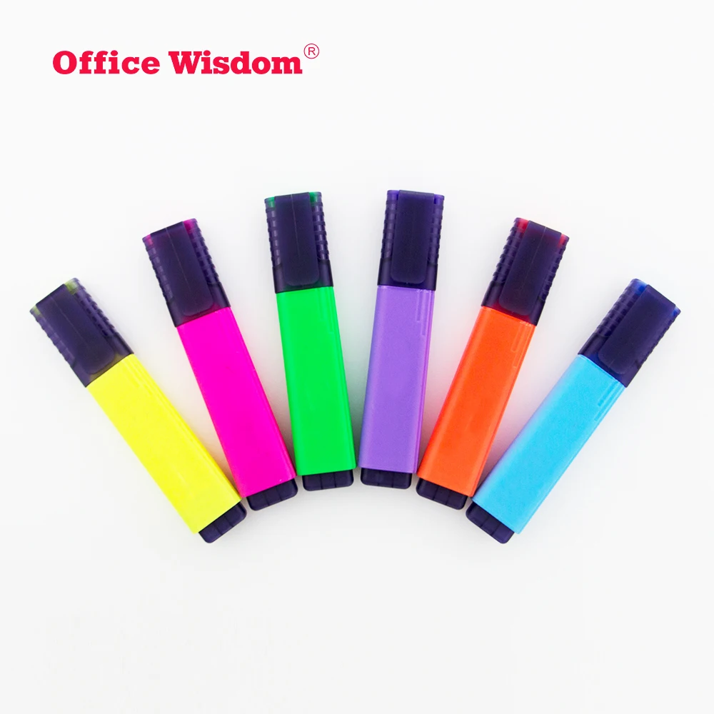 Standard Size Stationery Highlighter Pen Multicolor Highlighter Mass Production Is Inexpensive