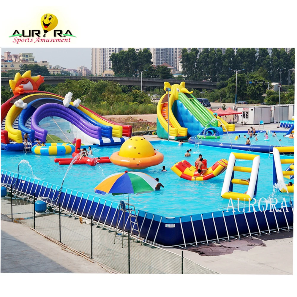 Marco de metal comercial Acero Extraíble Piscina Parque acuático