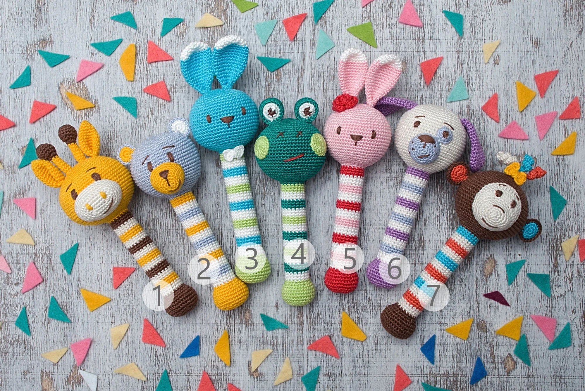 Вязаные крючком погремушки ручной работы детские амигуруми Жираф панда Животные Мягкие вязаные