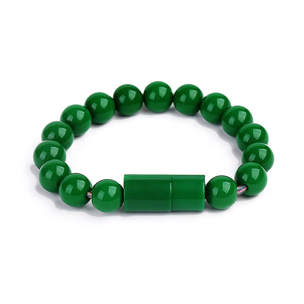 Креативные USB-кабели для передачи данных браслет с бусинами USB-кабель для зарядного устройства