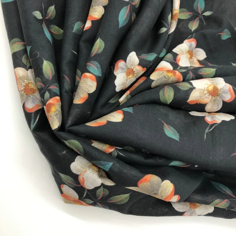 Шелковая хлопчатобумажная смесь цифровая печатная ткань Цифровой Текстиль на заказ печать спандекс