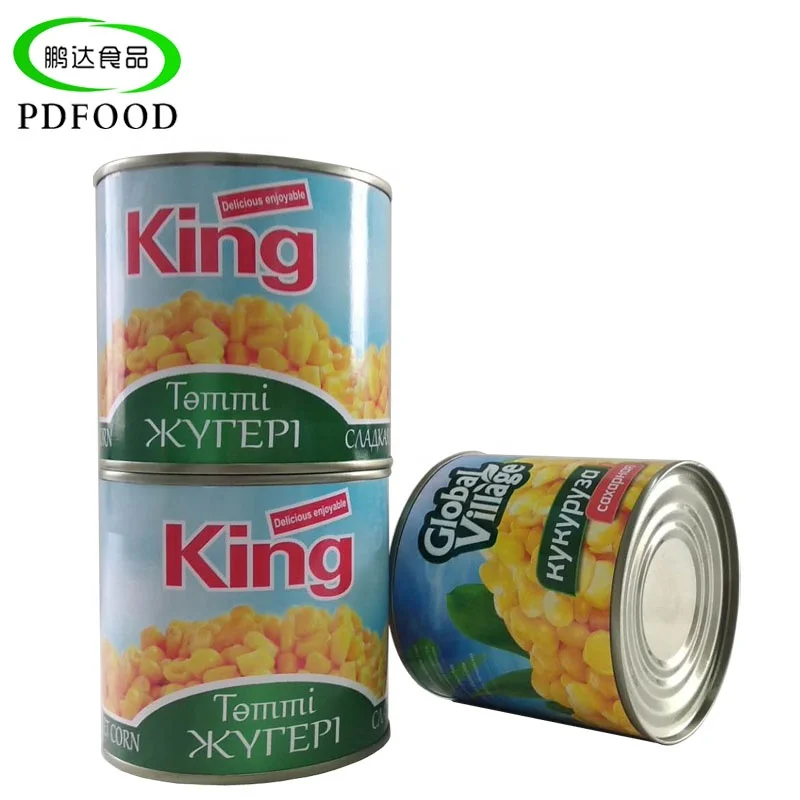 Здоровая консервированная еда из цельной кукурузы в разных весах с вкусным