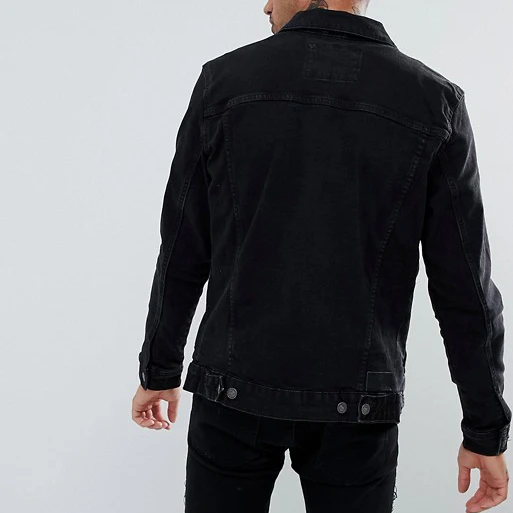 2018 г. модные черные и пуговицы джинсовая куртка-бомбер для Менвит заводская цена