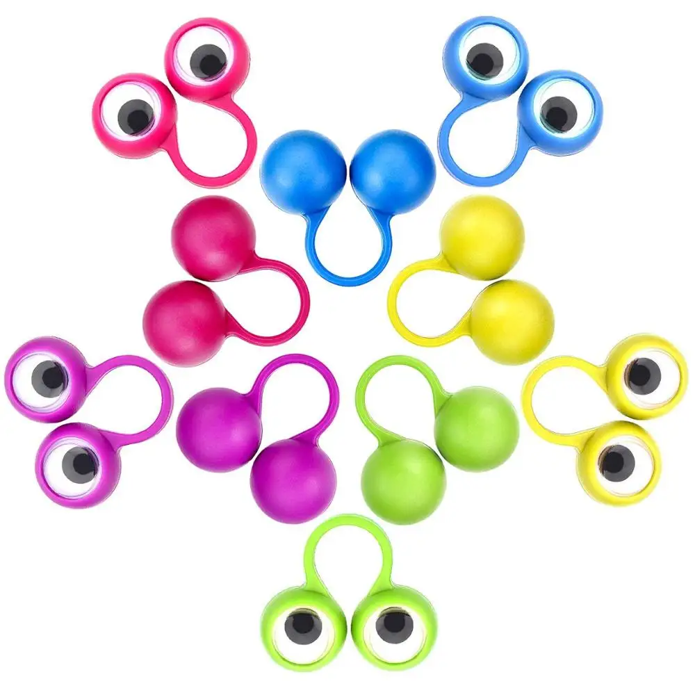 12 PCS Random Colour Ranvi Eye Finger Puppets Eye Ring Toys Children¡¯s Toys for Kids Party Favor Easter Toys