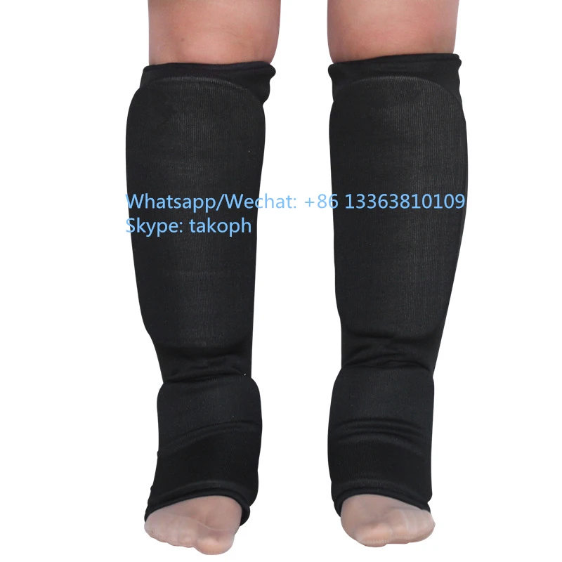 Пользовательский логотип боксерский футбол хлопок тхэквондо каратэ голень и подъем икры защитные подушечки