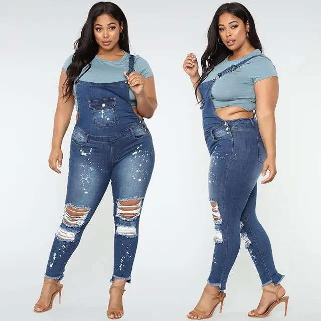 Skinny Stretch Plus Size Jeans Ripped 