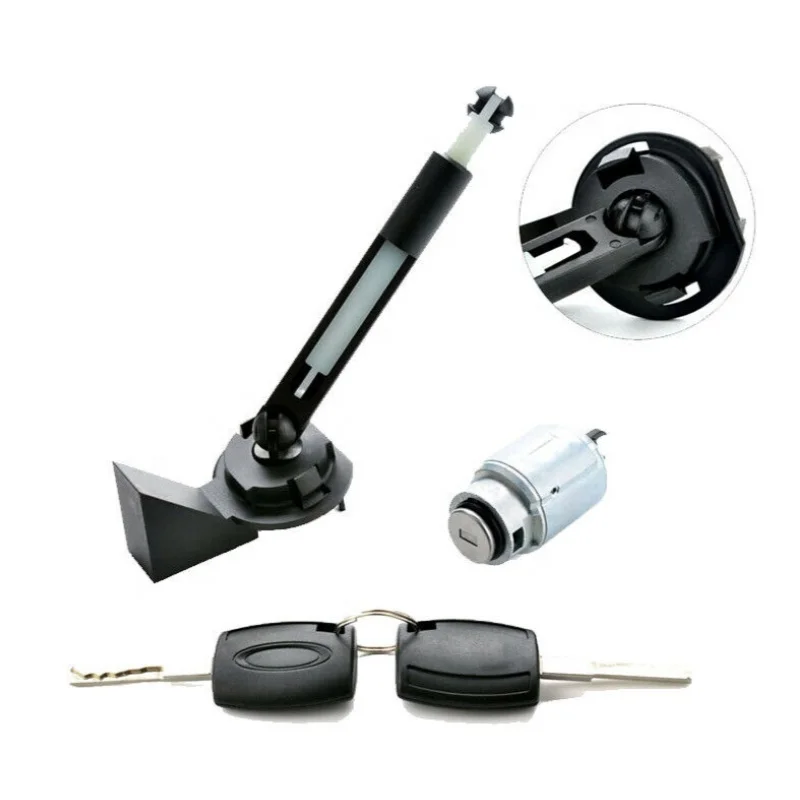 2 Keys Compatible with Ford Focus MK2 2004-2012 1355231 Justech Bonnet Release Lock Assembled Bonnet Lock Repair Kit Latch 