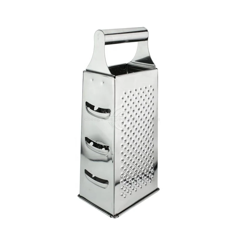 Professional Box Grater Stainless Steel with 4 Sides Best for Parmesan Cheese Vegetables Ginger Food Kitchen Grater