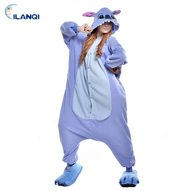 Cosplay Cartoon Costume Blue Stitch Oneise Halloween Animal Adult Pajamas