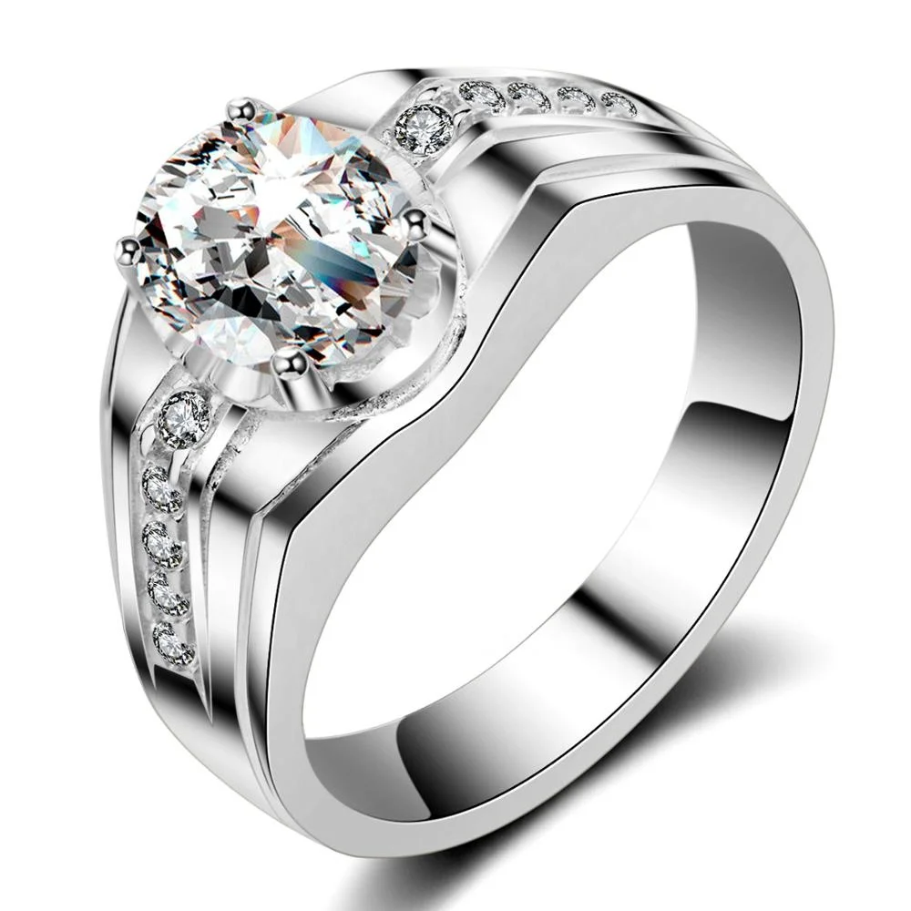 Luxury Oval Diamond Engagement Ring Mens Silver Gold Vacuum Platinum Plating Rhinestone Rings Wholesale Jewelry Xeymjz032 Buy Ring Men Wedding Ring Stone Ring Designs For Men Product On Alibaba Com