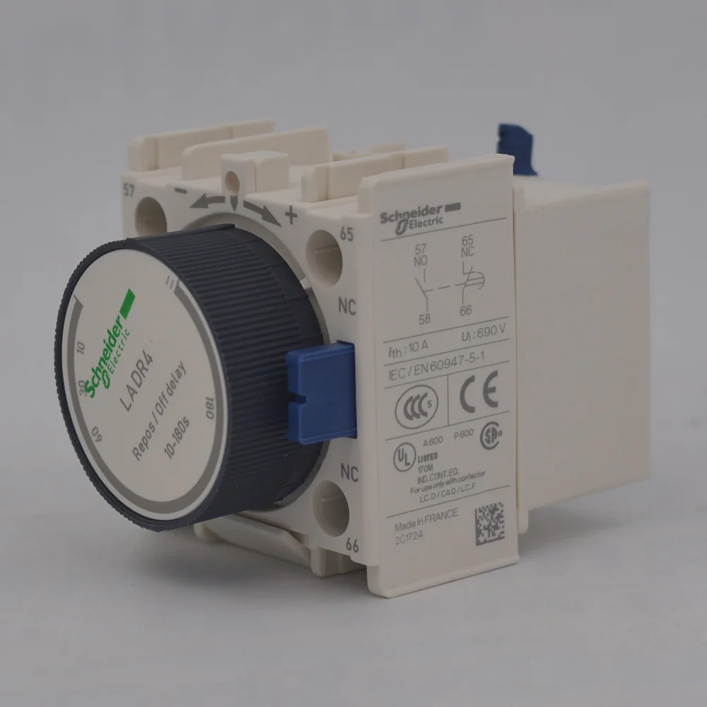 LADT TeSys Auxiliary Contact LADR2/LADT2/LADT4 for LC1D Contactor, 3-Pole,  100A, 690V, Time Delay Block for Overload Relays LADT2 Delay Contact Module LADT0 LADT4 LADR0 LADR2 LADR4 LADS2 Del