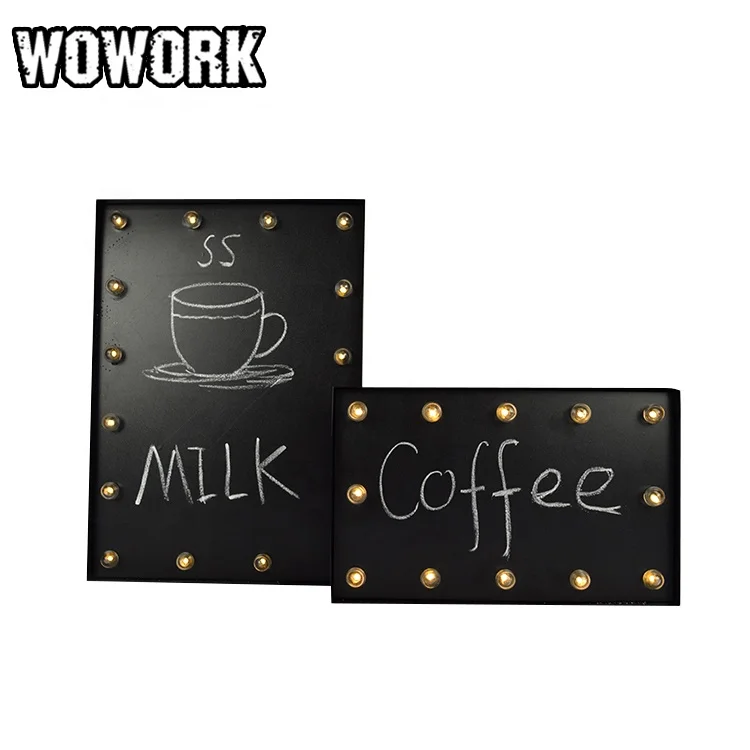 2025 WOWORK Customized 3D Lighted up LED Chalkboard Lighting for Office Decoration